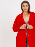 Red Women's Alpaca Coat with Pockets Eveline