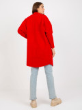 Red Women's Alpaca Coat with Pockets Eveline