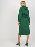 Dark Green Flared Hoodie Dress