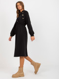 Black Flared Hoodie Dress