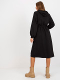 Black Flared Hoodie Dress