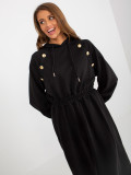 Black Flared Hoodie Dress