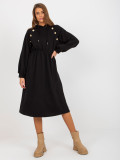 Black Flared Hoodie Dress