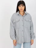 Gray Warm Women's Shirt with Pockets
