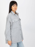 Gray Warm Women's Shirt with Pockets