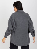 Dark Gray Warm Women's Shirt with Long Sleeves