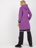Purple Long Women's Hoodie with Drawstrings