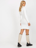White Fitted Dress Made of Viscose