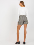 Elegant Beige-White Women's Shorts with Ties