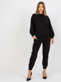Black Casual Set with Open Back