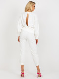 Ecru Women's Casual Set with Open Back