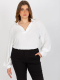 Ecru Plus Size Blouse with Collar