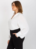 Ecru Plus Size Blouse with Collar