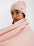 Light Pink Winter Set with Scarf and Beanie