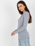 Gray Fitted Viscose Blouse for Everyday Wear