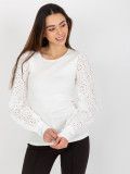 White Striped Blouse with Decorative Sleeves OCH BELLA