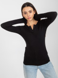 Black Blouse Made of Viscose for Everyday Wear