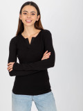 Black Blouse Made of Viscose for Everyday Wear