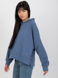 Dark Blue Hoodie with Slits MAYFLIES