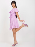 Light Purple Lace Dress with Ruffle