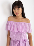 Light Purple Lace Dress with Ruffle