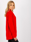 Red Long Oversize Sweater with Collar RUE PARIS