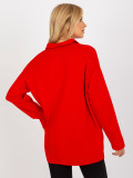 Red Long Oversize Sweater with Collar RUE PARIS