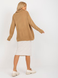 Camel Oversized Women's Sweater with Collar RUE PARIS