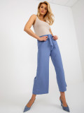 Dark Blue Material Culottes with Ties