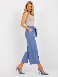 Dark Blue Material Culottes with Ties