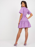 Light Purple Flared Dress with Ruffle