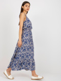Dark Blue Midi Dress with Print FRESH MADE