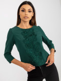Dark Green Elegant Blouse with Lace