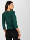 Dark Green Elegant Blouse with Lace