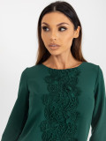 Dark Green Elegant Blouse with Lace