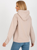 Beige Women's Hoodie Made of Cotton