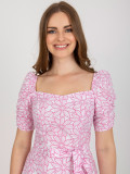 White-Pink Cotton Floral Dress