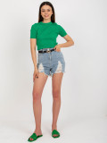 Blue Women's Denim Shorts with Belt