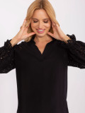 Black Blouse with Lace Sleeves