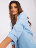 Light Blue Women's Blazer with 3/4 Sleeves