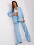 Light Blue Women's Blazer with 3/4 Sleeves