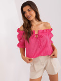 Dark Pink Blouse with Ajour Patterns