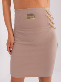 Dark Beige Fitted Knitted Skirt