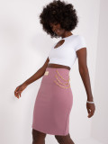 Pink Knitted Skirt with Patch