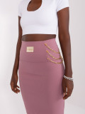 Pink Knitted Skirt with Patch