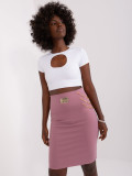 Pink Knitted Skirt with Patch