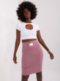 Pink Knitted Skirt with Patch
