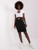 Black Fitted Knit Skirt
