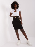 Black Fitted Knit Skirt