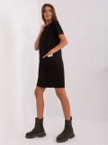 Black Basic Dress with Short Sleeves